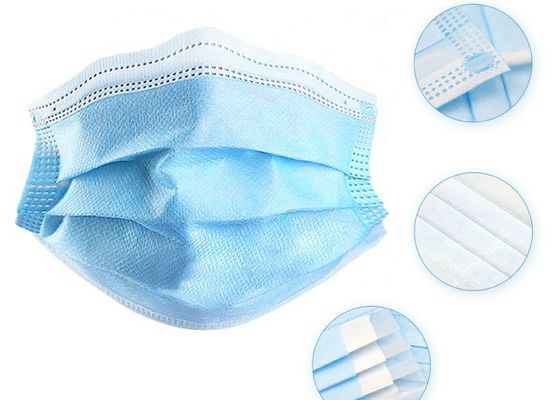 3 camadas máscaraes protetoras médicas descartáveis da anti poluição de 3 dobras